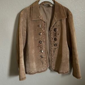 Chicos leather beaded jacket​